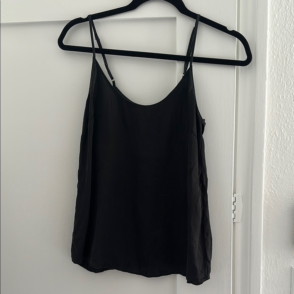 Lulu's Black Silk Sleeveless Camisole Top